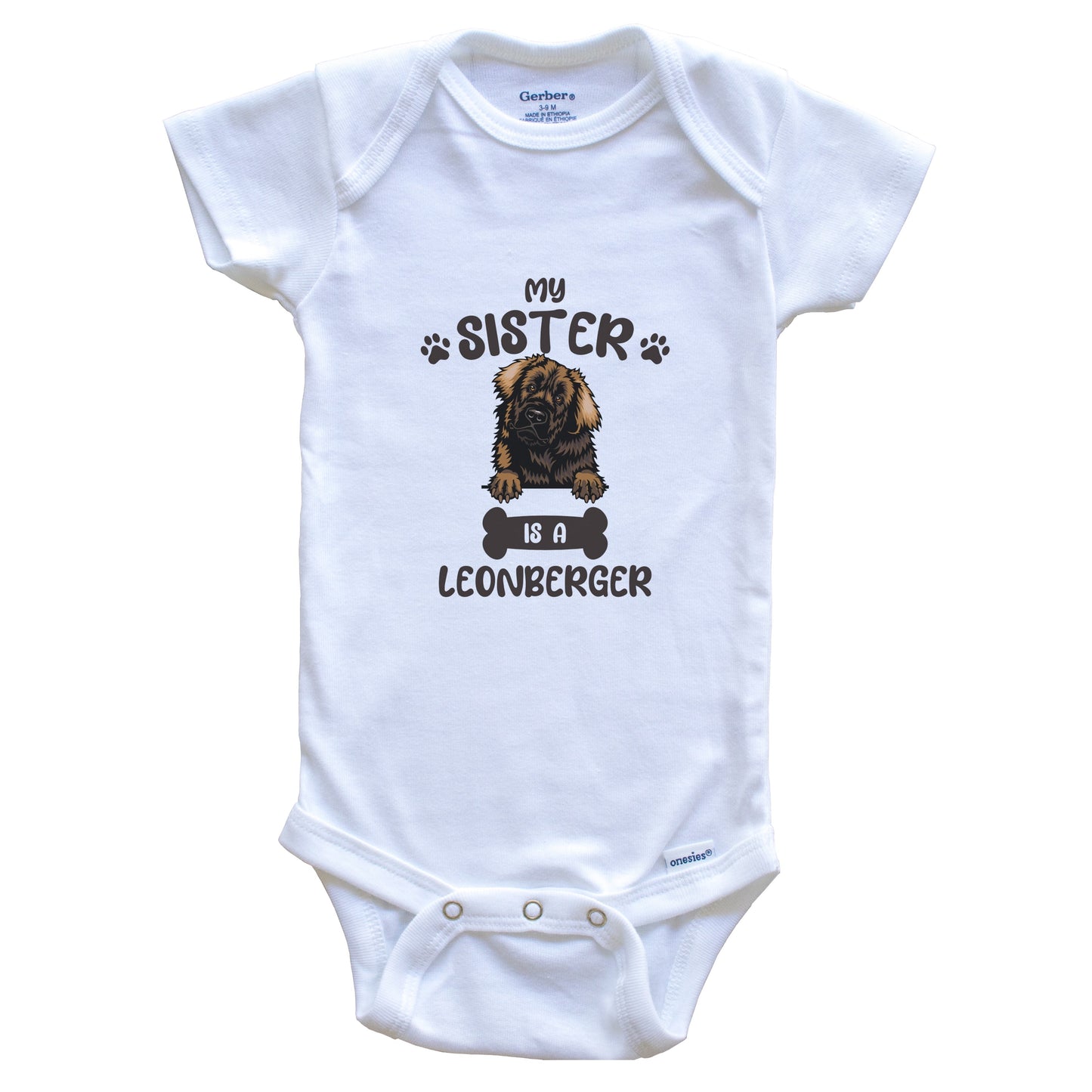 My Sister Is A Leonberger Cute Dog Breed Baby Bodysuit