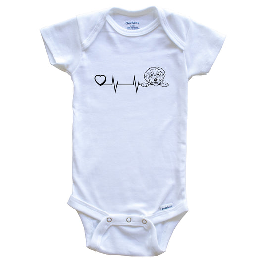 Heart Heartbeat Line Chart Goldendoodle Dog Breed Baby Bodysuit