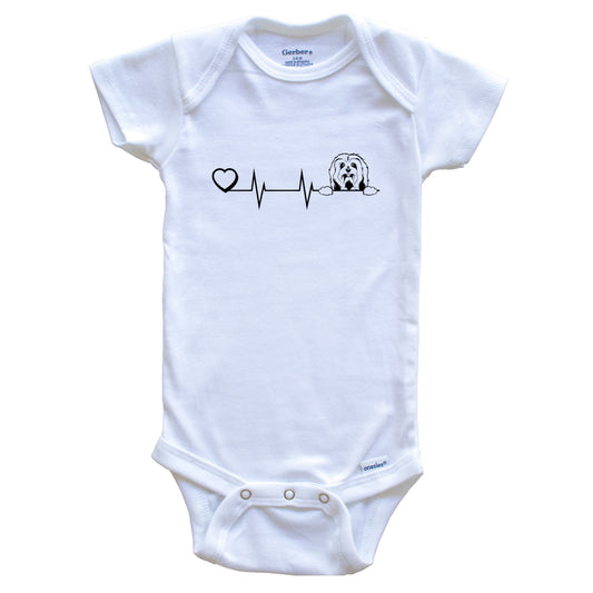 Heart Heartbeat Line Chart Havanese Dog Breed Baby Bodysuit