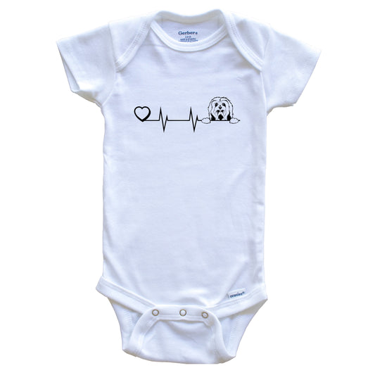Heart Heartbeat Line Chart Havanese Dog Breed Baby Bodysuit