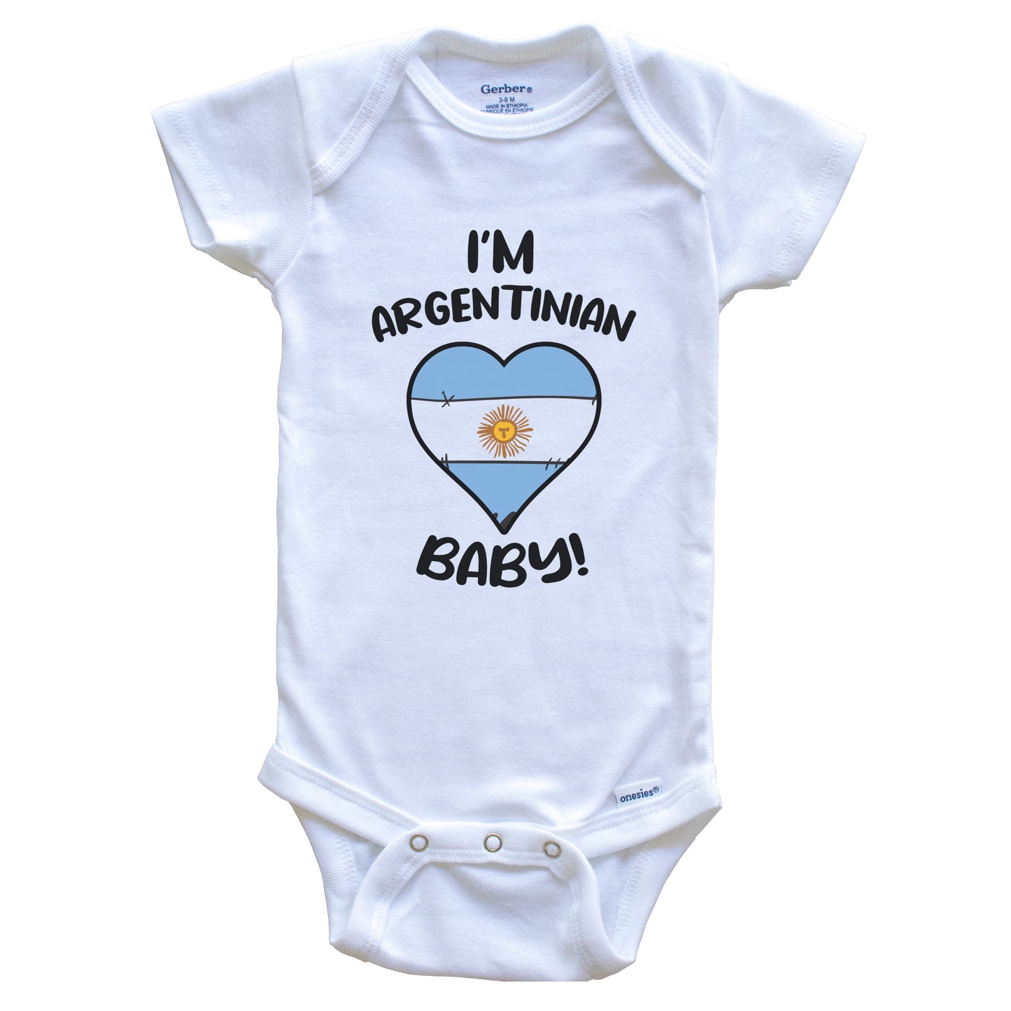 I'm Argentinian Baby Funny Argentina Flag Heart Baby Bodysuit