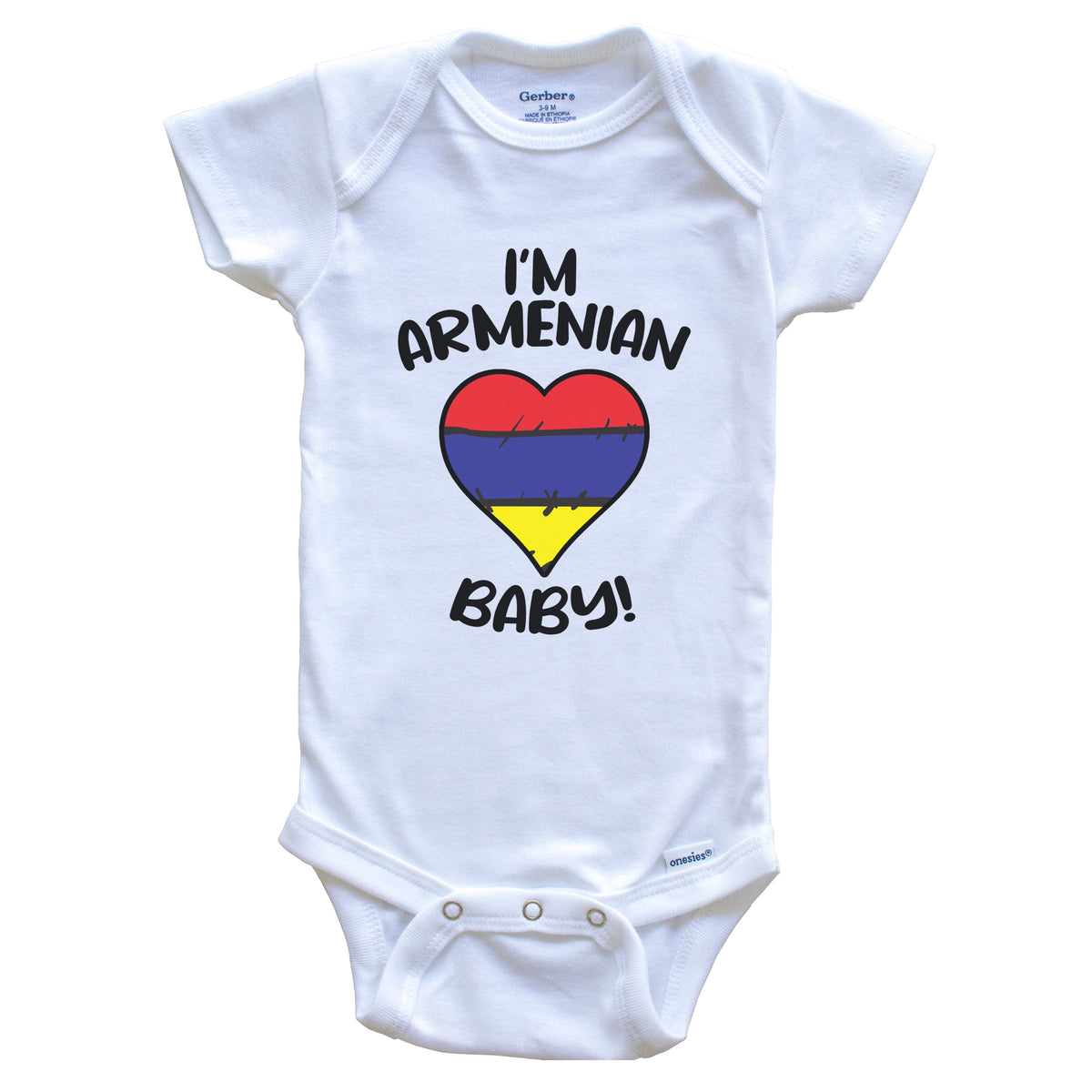 I'm Armenian Baby Funny Armenia Flag Heart Baby Bodysuit