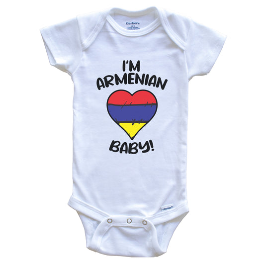 I'm Armenian Baby Funny Armenia Flag Heart Baby Bodysuit
