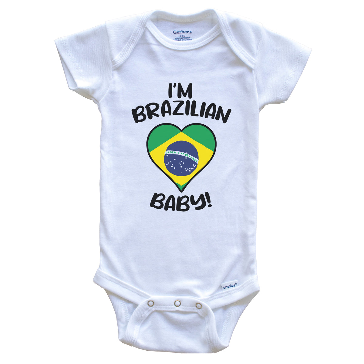 I'm Brazilian Baby Funny Brazil Flag Heart Baby Bodysuit
