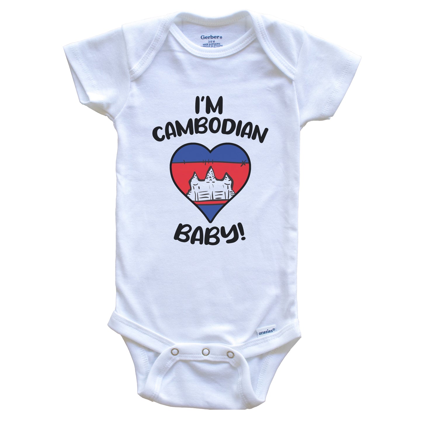 I'm Cambodian Baby Funny Cambodia Flag Heart Baby Bodysuit