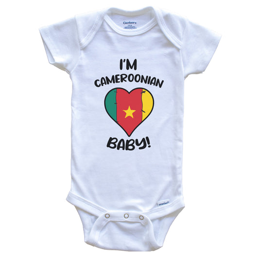 I'm Cameroonian Baby Funny Cameroon Flag Heart Baby Bodysuit