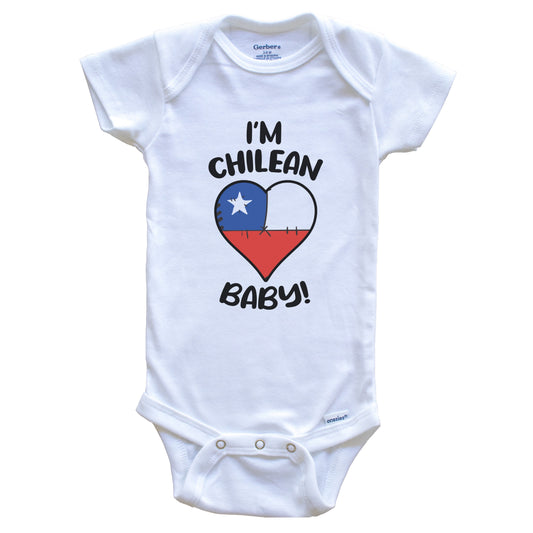 I'm Chilean Baby Funny Chile Flag Heart Baby Bodysuit