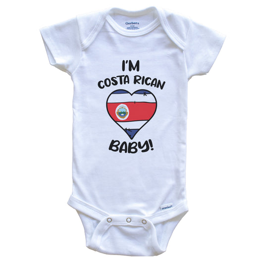 I'm Costa Rican Baby Funny Costa Rica Flag Heart Baby Bodysuit