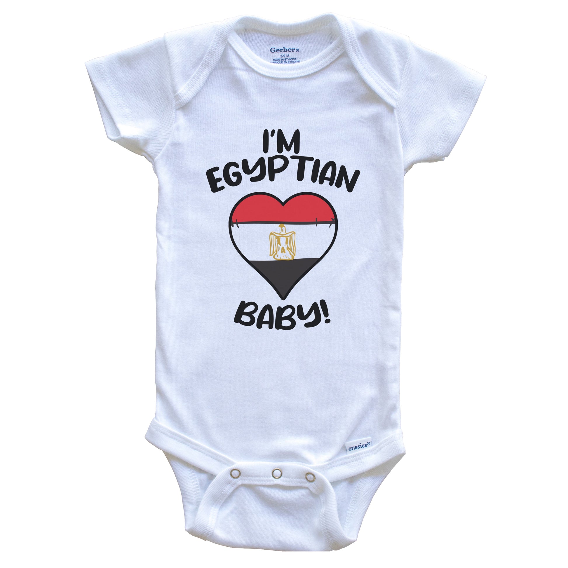 I'm Egyptian Baby Funny Egypt Flag Heart Baby Bodysuit