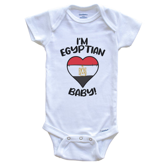 I'm Egyptian Baby Funny Egypt Flag Heart Baby Bodysuit