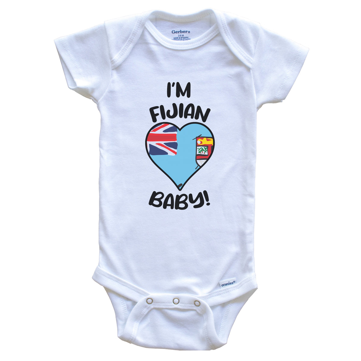 I'm Fijian Baby Funny Fiji Flag Heart Baby Bodysuit