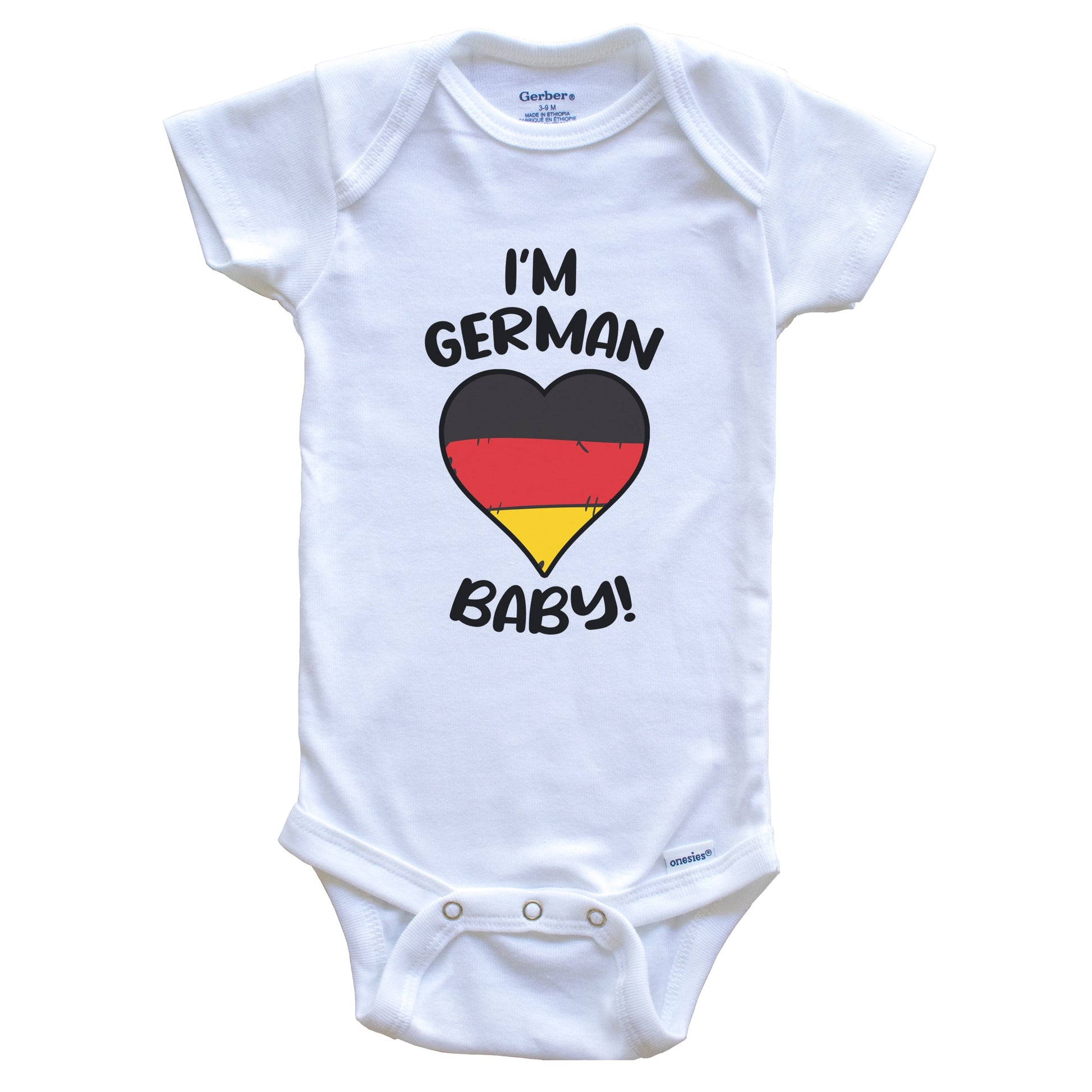 I'm German Baby Funny Germany Flag Heart Baby Bodysuit