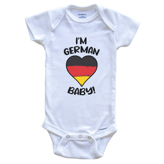 I'm German Baby Funny Germany Flag Heart Baby Bodysuit