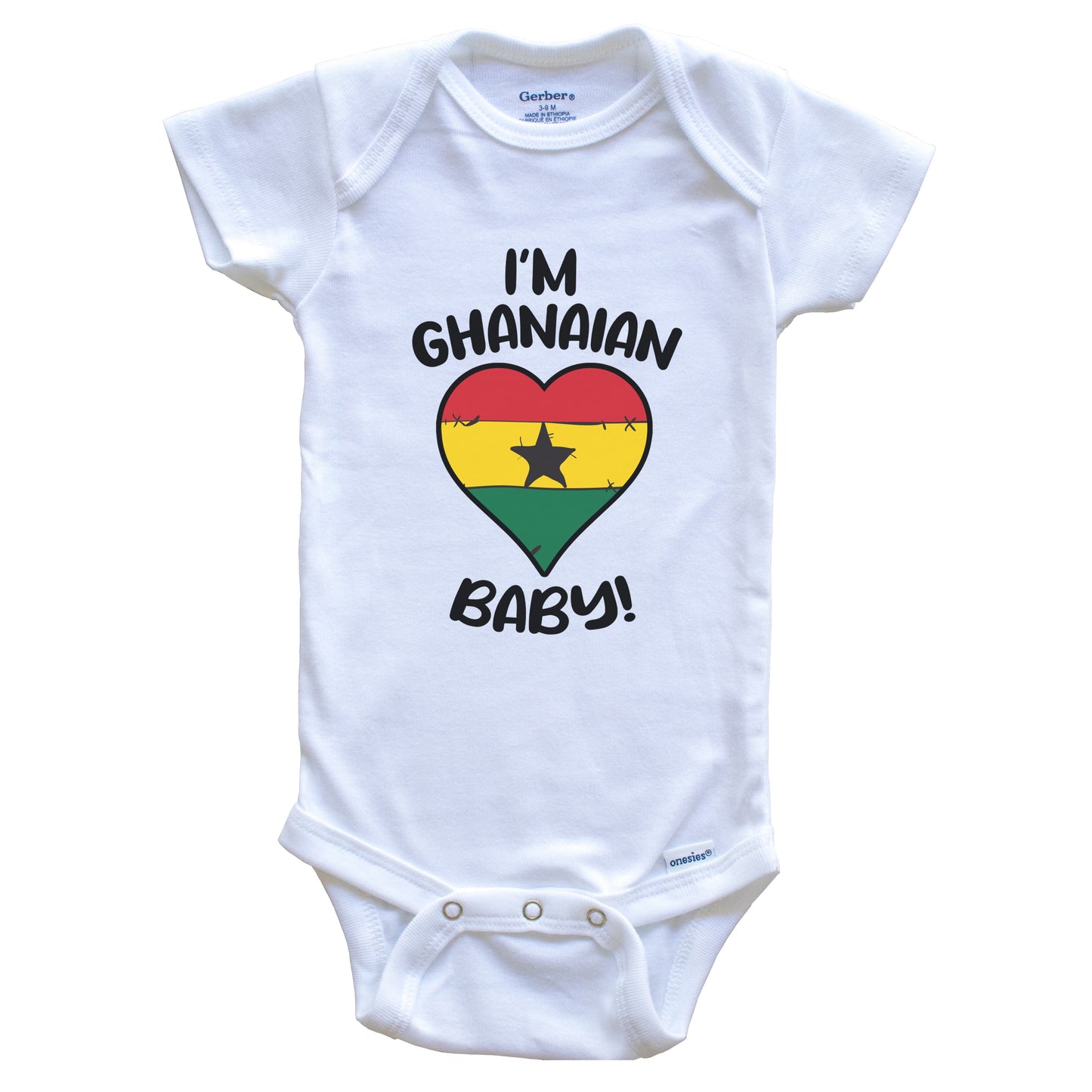 I'm Ghanaian Baby Funny Ghana Flag Heart Baby Bodysuit