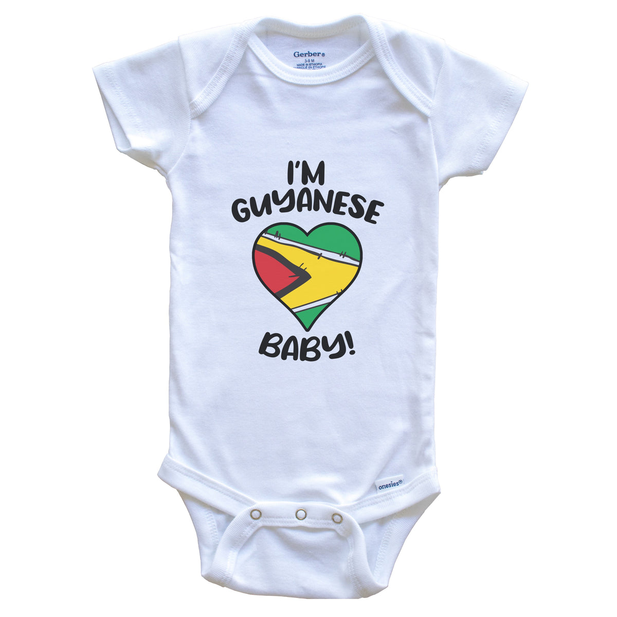 I'm Guyanese Baby Funny Guyana Flag Heart Baby Bodysuit