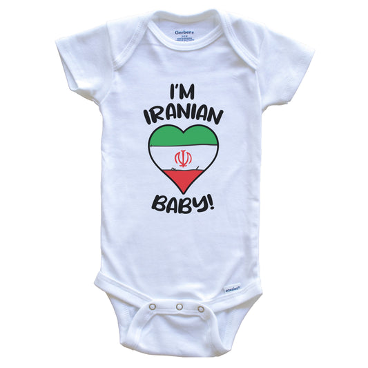 I'm Iranian Baby Funny Iran Flag Heart Baby Bodysuit
