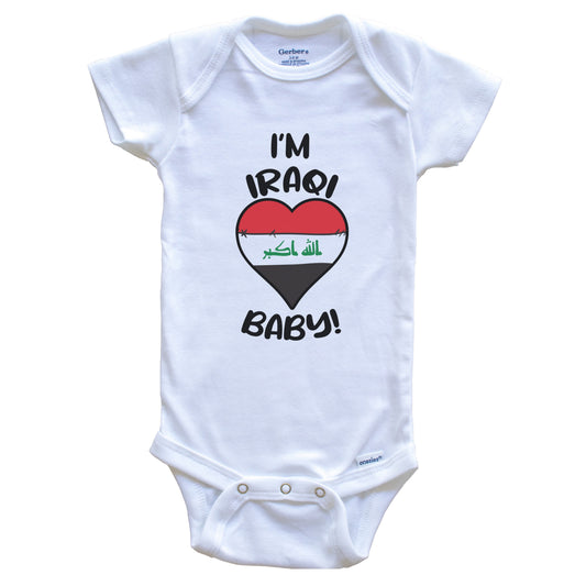 I'm Iraqi Baby Funny Iraq Flag Heart Baby Bodysuit