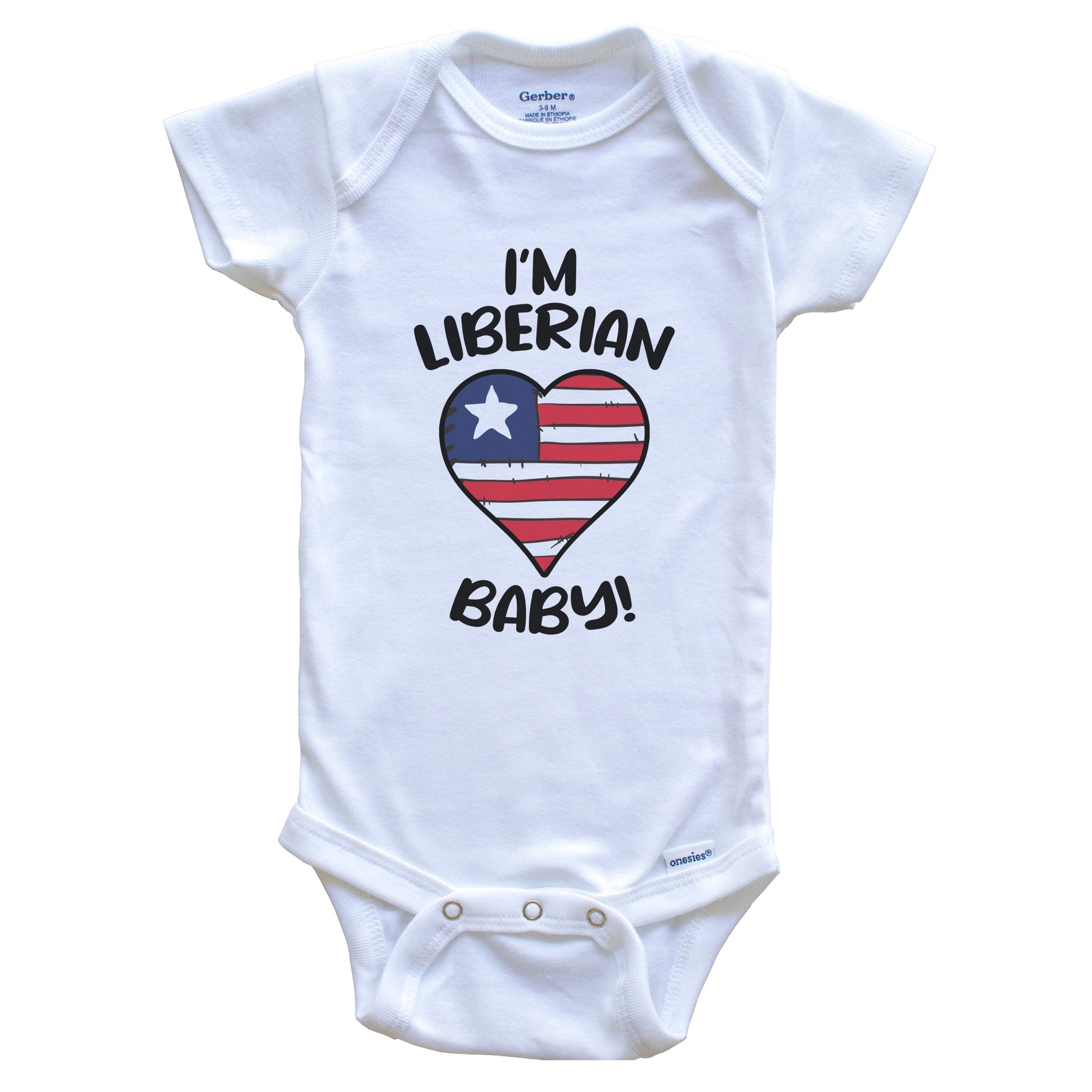 I'm Liberian Baby Funny Liberia Flag Heart Baby Bodysuit