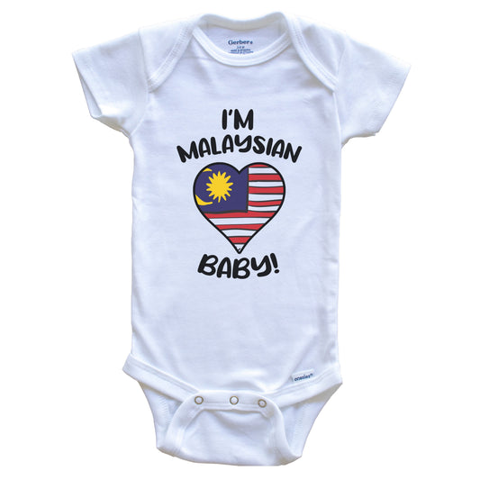 I'm Malaysian Baby Funny Malaysia Flag Heart Baby Bodysuit