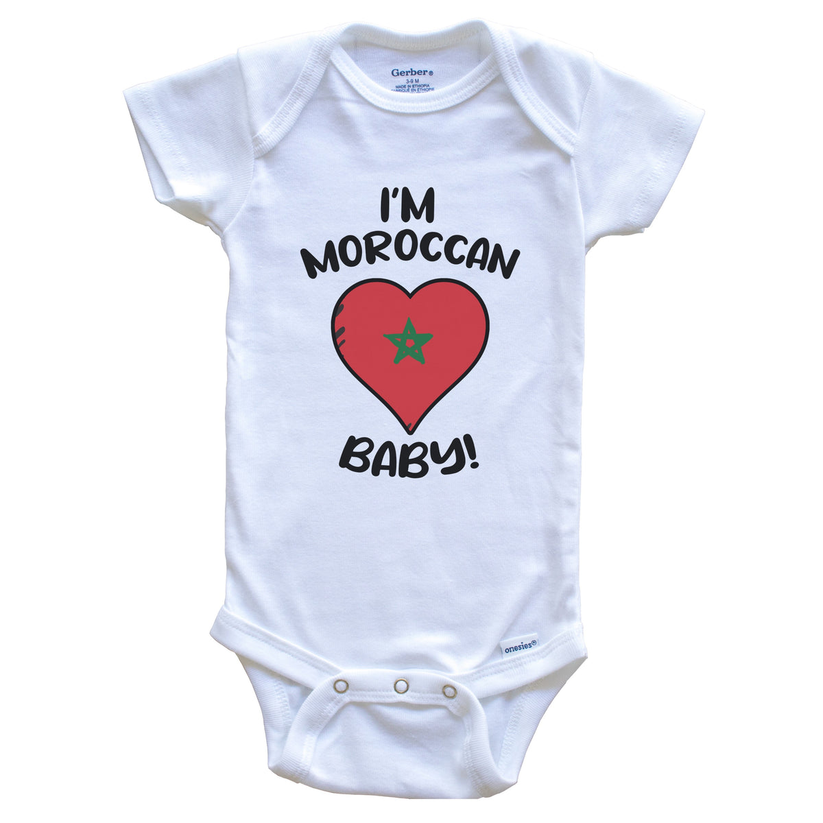 I'm Moroccan Baby Funny Morocco Flag Heart Baby Bodysuit
