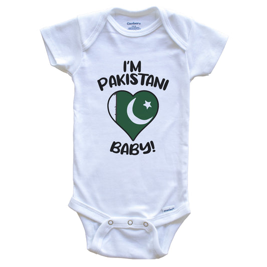 I'm Pakistani Baby Funny Pakistan Flag Heart Baby Bodysuit