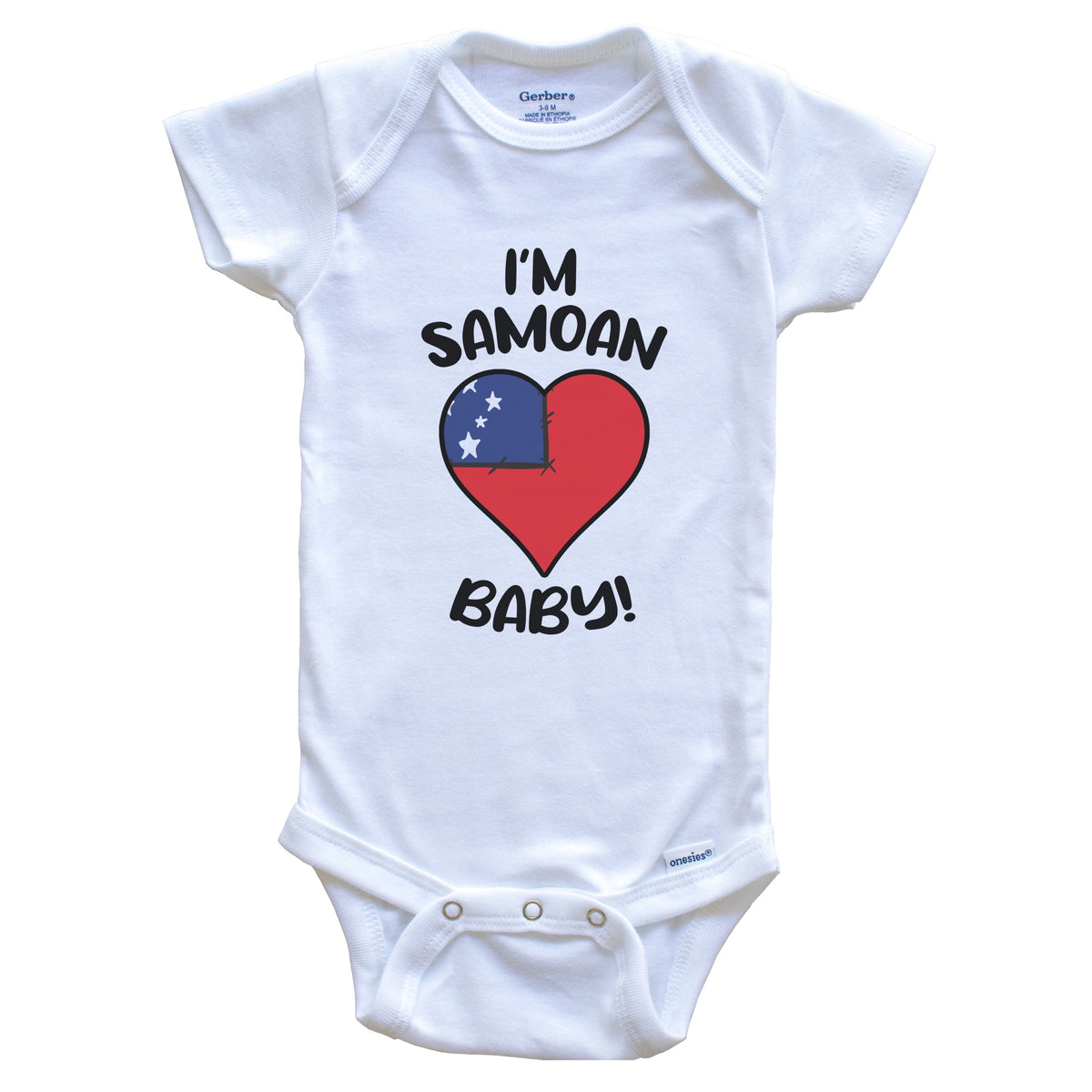 I'm Samoan Baby Funny Samoa Flag Heart Baby Bodysuit