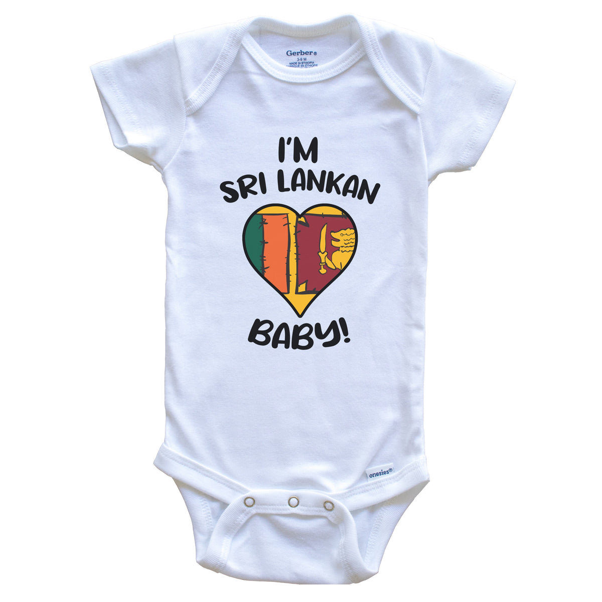 I'm Sri Lankan Baby Funny Sri Lanka Flag Heart Baby Bodysuit