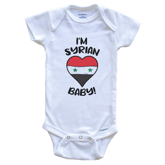 I'm Syrian Baby Funny Syria Flag Heart Baby Bodysuit