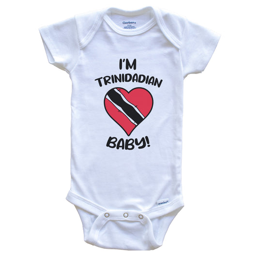 I'm Trinidadian Baby Funny Trinidad and Tobago Flag Heart Baby Bodysuit