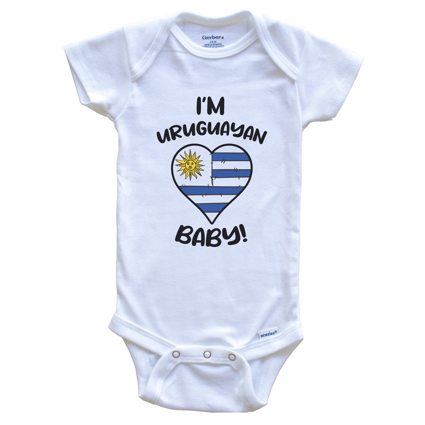 I'm Uruguayan Baby Funny Uruguay Flag Heart Baby Bodysuit