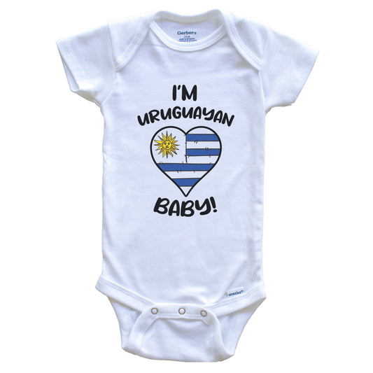 I'm Uruguayan Baby Funny Uruguay Flag Heart Baby Bodysuit