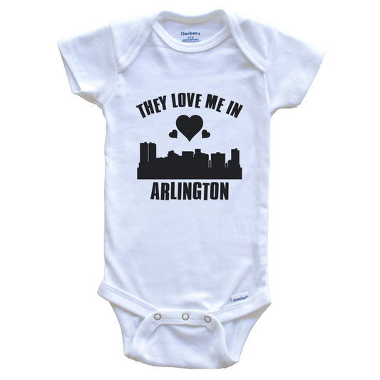 They Love Me In Arlington Texas Hearts Skyline One Piece Baby Bodysuit