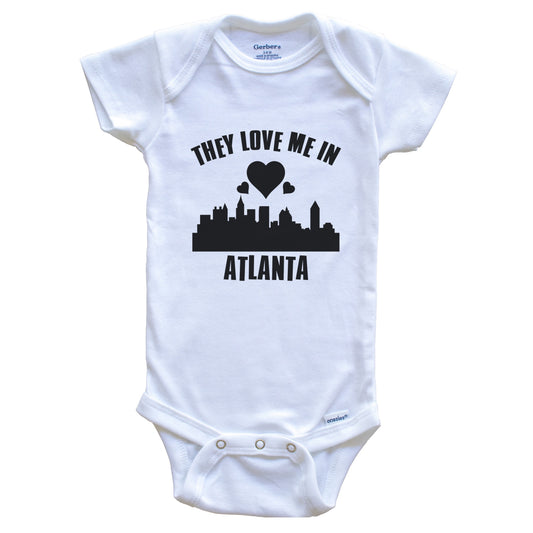 They Love Me In Atlanta Georgia Hearts Skyline One Piece Baby Bodysuit