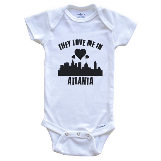 They Love Me In Atlanta Georgia Hearts Skyline One Piece Baby Bodysuit