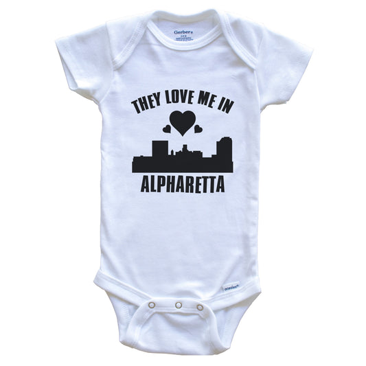 They Love Me In Augusta Georgia Hearts Skyline One Piece Baby Bodysuit