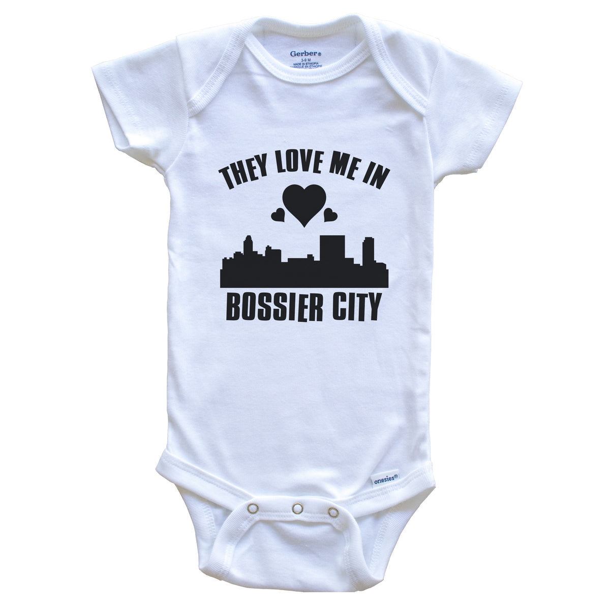 They Love Me In Bossier City Louisiana Hearts Skyline One Piece Baby Bodysuit