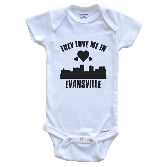 They Love Me In Evansville Indiana Hearts Skyline One Piece Baby Bodysuit