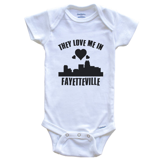 They Love Me In Fayetteville North Carolina Hearts Skyline One Piece Baby Bodysuit