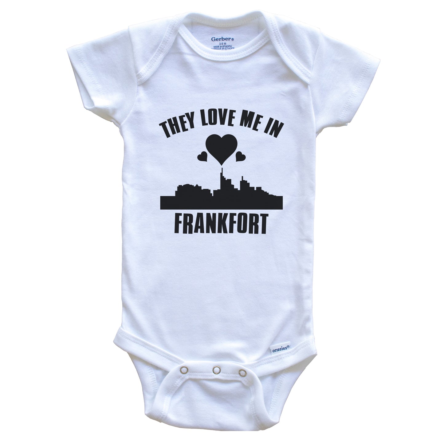 They Love Me In Frankfort Kentucky Hearts Skyline One Piece Baby Bodysuit