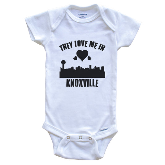 They Love Me In Knoxville Tennessee Hearts Skyline One Piece Baby Bodysuit