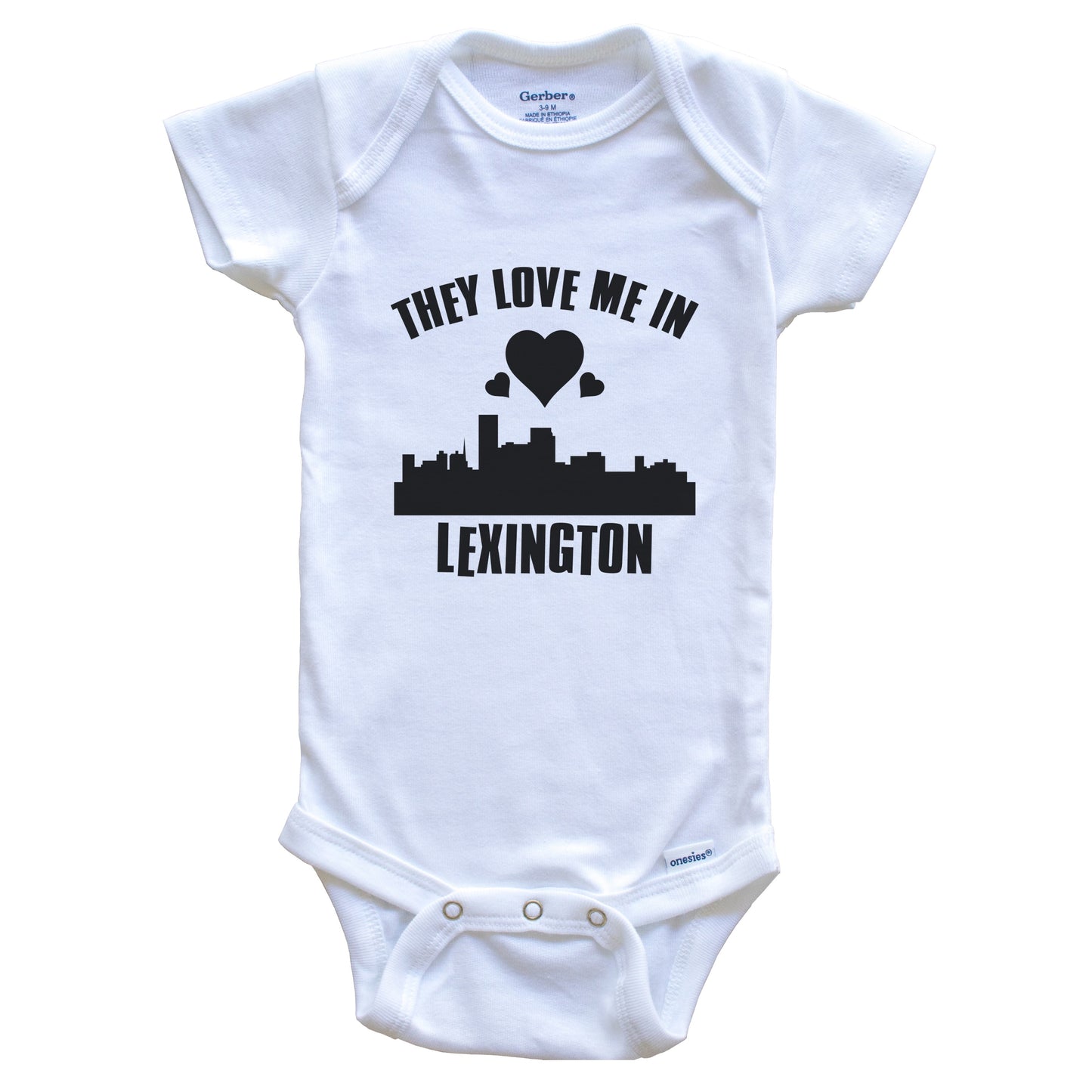 They Love Me In Lexington Kentucky Hearts Skyline One Piece Baby Bodysuit