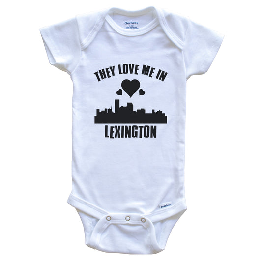 They Love Me In Lexington Kentucky Hearts Skyline One Piece Baby Bodysuit