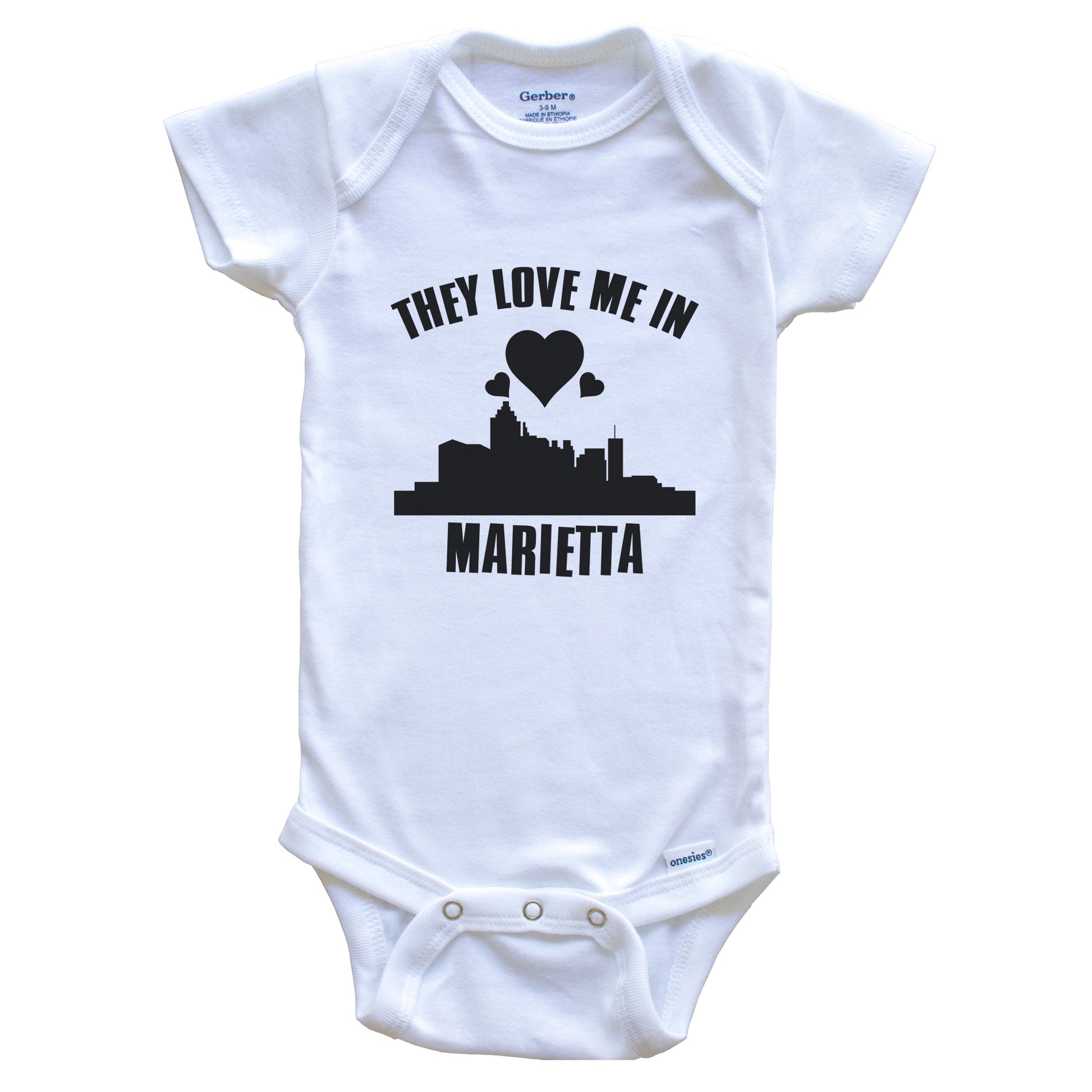They Love Me In Marietta Georgia Hearts Skyline One Piece Baby Bodysuit