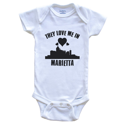 They Love Me In Marietta Georgia Hearts Skyline One Piece Baby Bodysuit