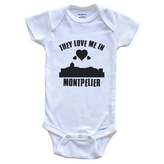 They Love Me In Montpelier Vermont Hearts Skyline One Piece Baby Bodysuit
