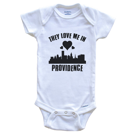 They Love Me In Providence Rhode Island Hearts Skyline One Piece Baby Bodysuit