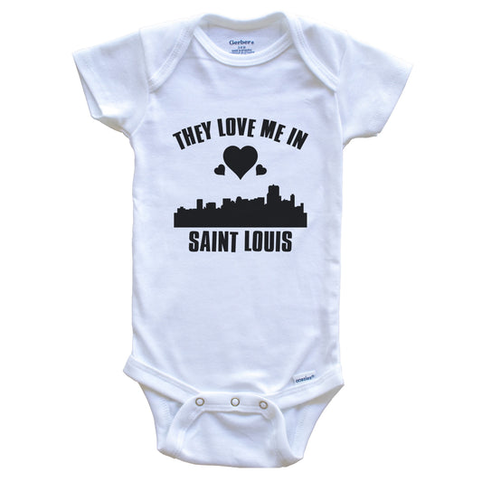 They Love Me In Saint Louis Missouri Hearts Skyline One Piece Baby Bodysuit