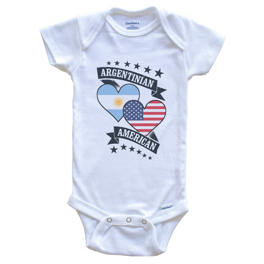 Argentinian American Heart Flags Argentina America Baby Bodysuit