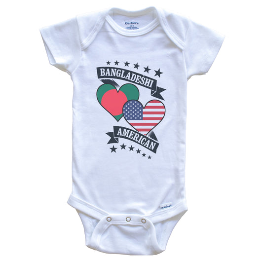 Bangladeshi American Heart Flags Bangladesh America Baby Bodysuit