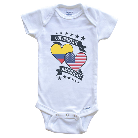 Colombian American Heart Flags Colombia America Baby Bodysuit